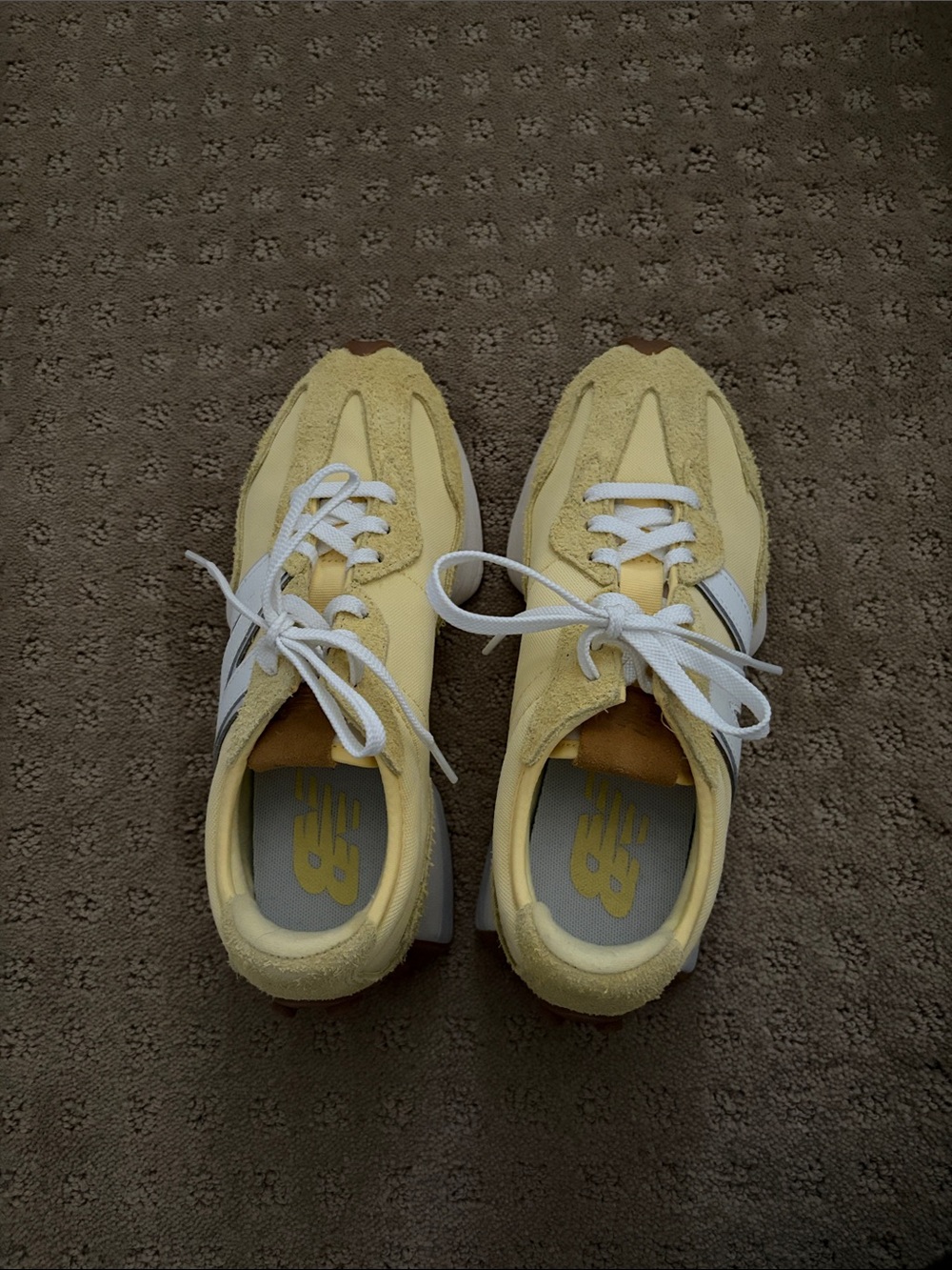 New Balance Kids' Pale Yellow Lace-Up Sneakers